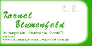 kornel blumenfeld business card